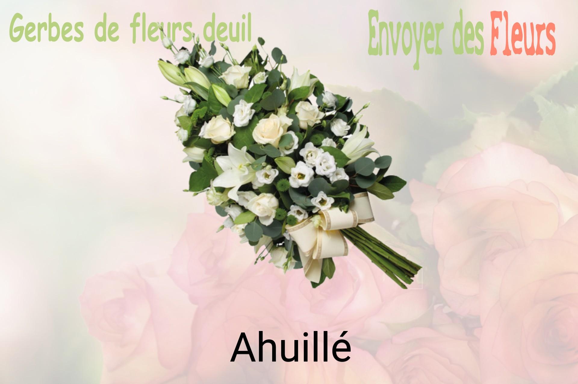 Gerbe de fleurs de deuil livrée à Ahuillé